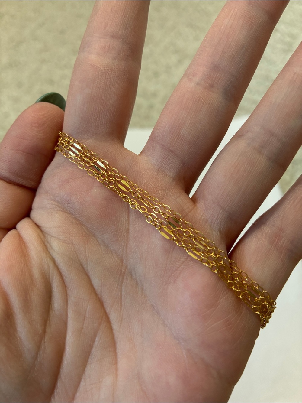 Handmade Gold Plated Layered Double Strand Minimalist Delicate Necklace NWOT - Picture 6 of 6